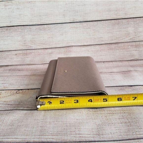 Kate Spade Leather Saffiano Phoenix Mikas Pond Tri-Fold Wallet Color Porcini - Picture 12 of 16